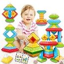 30 Pcs Montessori Toys for 1 1+ Year Old Baby 6-12 Months, Stacking Building Blocks Toddler Toys for 1-3 Year Old Boys Girls Idea Kids Birthday 1-4