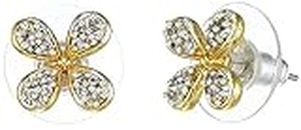 Estele 24kt Gold Plated Crown Element CZ Stud Earring for Women
