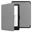 HoYiXi Case for 6.8" Kindle Paperwhite 11th Generation 2021 release and Kindle Paperwhite Signature Edition 2021 Slim Leather Cover Smart Cover with Auto Sleep/Wake Painted Shell (gray)