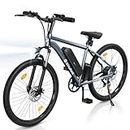 isinwheel M10 Electric Bike for Adults 96KM, 26" Portable Ebike 500W 32KM/H, Electric Mountain Bicycle with 10.4Ah Removable Battery, Shimano 35-Speed, Lockable Suspensions for Trail City Commuting