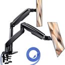 Dual Monitor Desk Mount, Fully Adjustable Dual Monitor Arm for 2 Computer Screen