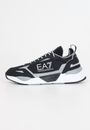 EA7 Sneakers Uomo Nero  Sneakers da uomo nera con dettagli grigi e lettering log
