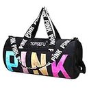 TOPSEFU Dry Wet Separated Sports Gym Bag with Shoes Compartment, Large Gym Duffle Holdall Bag Training Handbag Yoga Bag for Men and Women (L Pink)