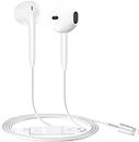 Fazi_R Earbuds Headphones in White Color Wired Earphones Compatible with All iOS (Built-in Microphone & Volume Control).
