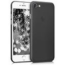 kwmobile Funda Compatible con Apple iPhone SE (2022) / iPhone SE (2020) / iPhone 8 / iPhone 7 - Carcasa para móvil - Cover Protector Trasero Negro