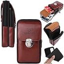 Phone Holster for Samsung Galaxy S7 S7 Edge Zipper Wallet Case with Beltclip PU Leather Credit Cash Card Pouch Holder Flip Cell Carrying Bag Cover Accessories Mobile S7edge S 7 GS7 7s 7edge Men Brown