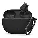 Silicone Case Compatible with Beats Studio Buds Case 2021 Soft Protective Cover for Beats Wireless Earbuds with Keychain(Black)