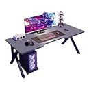 Large Gaming Desk, Black PC Computer Desk, Ergonomic Home Office Desk，Gaming Table Workstation for Gift Idea (100x60x75 cm)