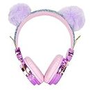 freneci Kids Over Ear Headphones with Microphone Compatible for Tablet PC and Phone, 85db Volume Limited on Over Ear Headphones for Girl