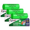 Ezee Premium Eco Friendly Garbage Trash Bag For Dustbin | 90 Pcs | Medium 19 X 21 Inch | 30 Pcs X Pack Of 3 - Compostable, 90 Count