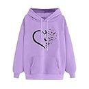 AMhomely Womens Pink Pullover Hoodies Novelty Funny Cute Graphic Sweatshirt Loose Casual Long Sleeve Shirt Ovsetzied Sweatshirt Y2K Streetwear Going Out Tops Activewear