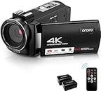 Video Camera Camcorder 2.7K ORDRO AE7 Digital Camera FHD 1080P 30FPS IR Night Vision Camcorders with Remote Control with 2 Batteries