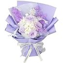 Glamour Boutique Preserved Flowers Bouquet - Forever Flowers Roses in a Box with Hydrangeas & More, Gift Ready for Anniversary, Birthday, Valentine's Day, Mother's Day, Long-Lasting 1-3 Years - Purple