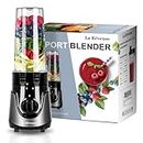 La Reveuse Personal Size Smoothies Blender 300 Watts with 24 oz BPA Free Portable Travel Sports Bottle (Grey)