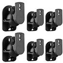 TNP Universal Satellite Speaker Wall Mount Bracket Ceiling Mount Clamp with Adjustable Swivel and Tilt Angle Rotation for Surround Sound System Satellite Speakers - 6 Pack, Black