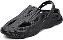Kraasa Men's Clogs Athletic Sports Sandal with Adjustable Back Strap, Comfort Walking Mules with Indoor Outdoor Anti-Skid Sole for Men Black UK 8
