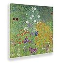 Giallobus - Cuadro - Gustav Klimt - Jardín florecido - Lienzo - 100x100 - Listo para Colgar - Cuadros Modernos para el hogar
