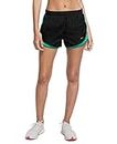 Nike Women's Dri-Fit Tempo Running Shorts, Black/Green Glow, X-Large
