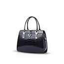 Nicole&Doris Ladies Handbags Fashion Zipper top Handle Bag Leather Shoulder Messenger Bag for Women(Black)
