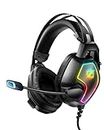 Ozeino Gaming Headset for PS5 PS4 PC Xbox Switch, Ultralight Gamer Headset with Suspended Headband 360° Flexible Noise-Cancelling Micro