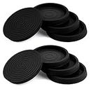 8Pcs Furniture Coasters, 2.5 Inch Non-slip Piano Leg Pads Round Rubber Furniture Caster Cups Floor Protectors for Hardwood Floors, Black