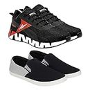 BRUTON Running Sport Shoes | Casual Shoes | Sneakers | Hiking Shoes for Men (Pack of 2, Size -7)