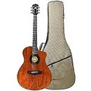 Vault Performer Pro All Solid Mahogany Premium Electro Acoustic Guitar With Gig-Bag - Natural