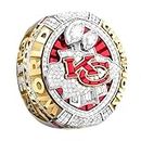 AMCLAI Super Bowl Championship Ring, NFL KC Championship Ring Replica Set KC Souvenir Football Collectibles, Freunde Football Fans,9#