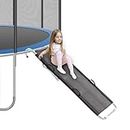 AKOLAFE Universal 63”x22” Trampoline Slide with Handles Sturdy Trampoline Slide Ladder Heavy Duty Steel Slide for Trampoline Accessories Easy to Assemble for Kids Climb Up & Slide Down Tear Resistant