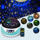 Star Galaxy Night Light Projector 360° Rotating USB Moon & Star Kids Room Decor