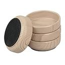 SUNYOK 4 Pcs Castor Cups for Wooden Floors Furniture Feet Cups to Protect Wooden Floors and Carpets Rubber Base Wooden Furniture Cups Protectors for Chair & Sofa Legs Table Feet Bed