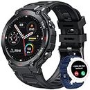 Orologio Smartwatch Uomo Fitness Chiamate: Compatibile Android iOS Pressione Sanguigna Contapassi Impermeabile Cardiofrequenzimetro 1,42' Touchscreen Rotondo Sportivo Tracker