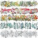 200 Pieces Transparent Flower Eucalyptus Plant Stickers Set Journal Floral and Plant Theme Scrapbooking Stickers Assorted Flower PET Decorative Stickers for DIY Christmas Crafts Gifts