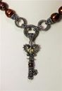 Barbara Bixby Baroque Bronze Pearl 925 & 18K Gold Skeleton Key Necklace - 8605
