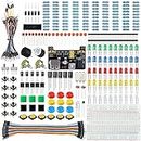 Miuzei Basic Starter Kit for Arduino Projects, Breadboard, Jumper Wires, Power Supply, Resistors, LED, Electronic Kit Compatible with Arduino, Raspberry Pi