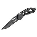Wolfcraft Leisure Knife with Folding Blade I 4288000 I Versatile leisure knife for hobby and camping, black