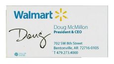 Tarjeta LOGO "Walmart" firmada por Doug McMillon 1X2.5