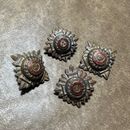 4x ENAMEL 'TRIA JUNCTA IN UNO' BRITISH ARMY MILITARY PIP STAR BUTTONS BADGES