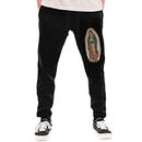 Our Lady of Guadalupe Virgin Mary Sweatpants Men's Active Trousers Casual Joggers Sweatpants with Pockets and Drawstring Black