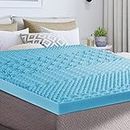 Dreamz 7-Zone Cool Gel Memory Foam Mattress Topper with Removable Cover, Single Size, 5 cm Thickness
