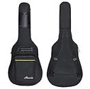 Faswin 41 Inches Guitar Bag, Dual Adjustable Shoulder Strap Acoustic Guitar Gig Bag, Guitar Case Waterproof Oxford Cloth 0.3 Inch Thicken Sponge Pad, Black