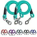 Majestic Ally Pack of 2, Bungee Trailer Tie for Horse Haulage with Panic Snap and Bull Snap - 36 Inch (Turquoise)