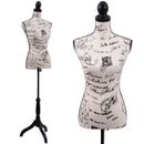 Female Mannequin Torso Designer Pattern Dress Form Display / Black Tripod Stand