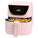 Paris Hilton Air Fryer, Large 6-Quart Capacity, Touchscreen Display, 8-in-1 (Air Fry, Roast, Broil, Bake, Reheat, Keep Warm, Pizza, Dehydrate), Dishwasher Safe and Nonstick Basket and Crisper, Pink