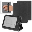 VOVIPO Universal 6 Zoll Kindle Paperwhite Kobo E-Reader Hülle,Folio Schutzhülle mit Handschlaufe kompatibel mit Sony/Kobo/Tolino/Pocketbook/Kindle 6 Zoll eReader-Black