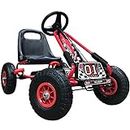 Kiddo Racer Design Red Kids Childrens Pedal Go-Kart Ride-On Car, Adjustable Seat, Rubber Tyres - Suitable For 4 to 8 Years - New