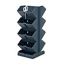 WELL HOME MOBILIARIO & DECORACIÓN Pack of 2 Prosperplast Mini Cascade Vertical Planters, Anthracite, 19.5 (L) x 11.4 (W) x 47.5 (H) cm with 2 Jar Scissors