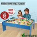 Wooden Train Table Children Pretend Play Set Toy Kids Toddlers Thomas The Tank