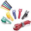 10/50 Pcs T-Type Adhesive Fastener Tape, Reusable Cable Zip Ties, Laptop Cord Organizer, Wire Organizers for Cords, Cord Ties for Electronics (50 Pcs,15cm/5.9'')