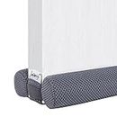 fowong Under Door Draught Excluder,88cm Double Side Draught Excluder for Bottom of Doors Under Door Seal Reduce Noise Draft Excluder Cushion Grey